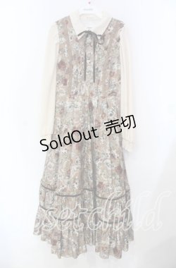 画像1: axes femme / クラシカルフラワーワンピース/ミュルーズ染織美術館コラボ F ベージュ O-25-11-18-008-AX-OP-OW-OS