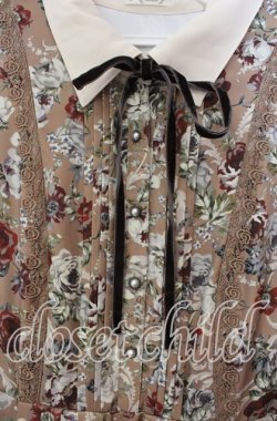 画像2: axes femme / クラシカルフラワーワンピース/ミュルーズ染織美術館コラボ F ベージュ O-25-11-18-008-AX-OP-OW-OS