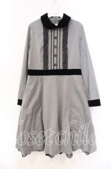 Jane Marple / コンパクトツイルとベルベットのワンピース M グレー O-25-11-18-081-JM-OP-IG-OS