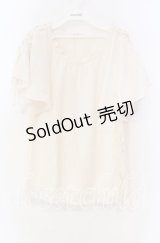 axes femme / 袖レースアップストライプブラウス Ｍ アイボリー O-25-11-18-084-AX-BL-IG-OS