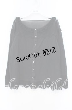 画像1: GRAMM / ロゴレースカーディガン風カットソー  ブラック O-25-11-18-085-HN-TO-IG-OS