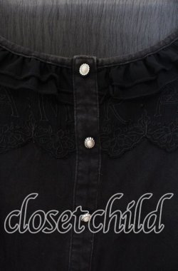 画像2: GRAMM / ロゴレースカーディガン風カットソー  ブラック O-25-11-18-085-HN-TO-IG-OS