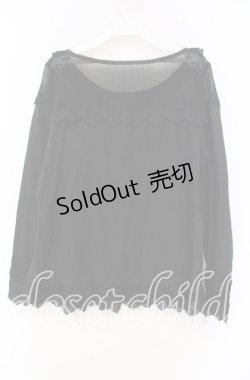 画像3: GRAMM / ロゴレースカーディガン風カットソー  ブラック O-25-11-18-085-HN-TO-IG-OS