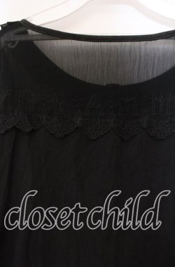 画像4: GRAMM / ロゴレースカーディガン風カットソー  ブラック O-25-11-18-085-HN-TO-IG-OS