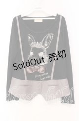 axes femme POETIQUE / サスペンダー風カットソー  クロ×グレー O-25-11-18-086-AX-TO-IG-OS