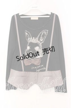 画像1: axes femme POETIQUE / サスペンダー風カットソー  クロ×グレー O-25-11-18-086-AX-TO-IG-OS