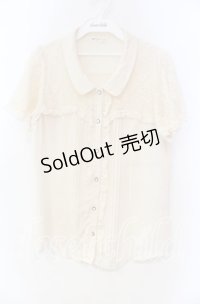 axes femme / レース襟付きブラウス  アイボリー O-25-11-18-087-AX-BL-IG-OS