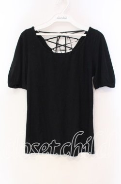 画像1: MIHO MATSUDA / レースアップT  ブラック O-25-11-18-088-GO-TO-IG-OS