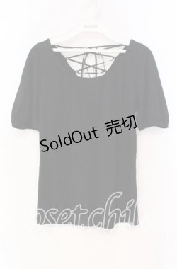 画像1: MIHO MATSUDA / レースアップT  ブラック O-25-11-18-088-GO-TO-IG-OS