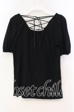 画像2: MIHO MATSUDA / レースアップT  ブラック O-25-11-18-088-GO-TO-IG-OS