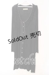 GRAMM / ラメプリントロングカーディガン  ブラック O-25-11-18-089-HN-TO-IG-OS