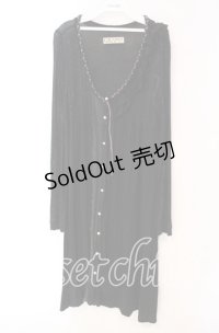 GRAMM / ラメプリントロングカーディガン  ブラック O-25-11-18-089-HN-TO-IG-OS