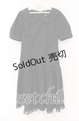 MIHO MATSUDA / ダブルボタンパフスリーブワンピース  ブラック O-25-11-18-091-GO-OP-IG-OS