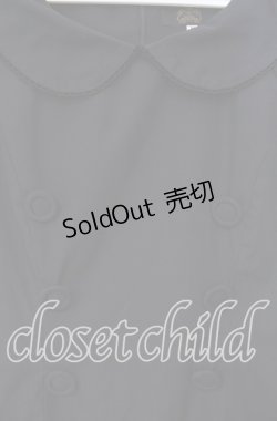 画像2: MIHO MATSUDA / ダブルボタンパフスリーブワンピース  ブラック O-25-11-18-091-GO-OP-IG-OS