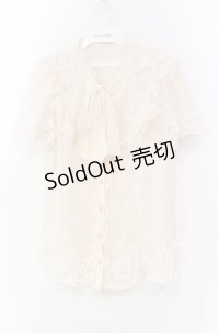 axes femme / フリルボータイブラウス  アイボリー O-25-11-18-092-AX-BL-IG-OS