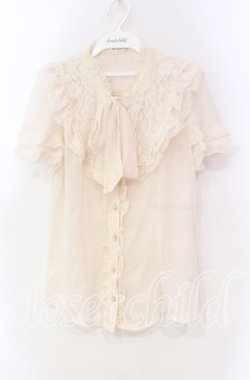 画像1: axes femme / フリルボータイブラウス  アイボリー O-25-11-18-092-AX-BL-IG-OS
