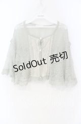 axes femme / 透かし編みケープ  ライトグリーン O-25-11-18-093-AX-TO-IG-OS