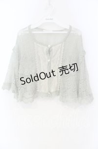 axes femme / 透かし編みケープ  ライトグリーン O-25-11-18-093-AX-TO-IG-OS