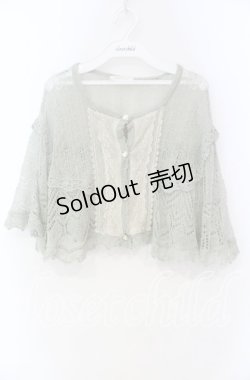 画像1: axes femme / 透かし編みケープ  ライトグリーン O-25-11-18-093-AX-TO-IG-OS