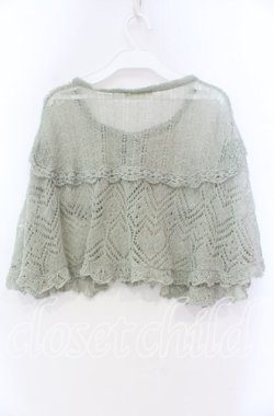 画像3: axes femme / 透かし編みケープ  ライトグリーン O-25-11-18-093-AX-TO-IG-OS