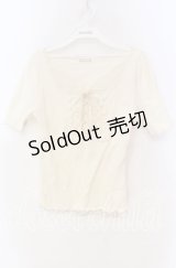 axes femme POETIQUE / レースアップテレコカットソー  アイボリー O-25-11-18-094-AX-TO-IG-OS