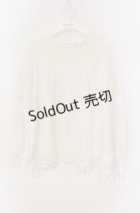 axes femme / デコルテレースシフォンカットソー  オフ O-25-11-18-096-AX-TO-IG-OS