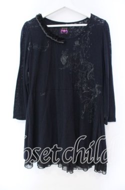 画像1: hEVEN / フロッキープリントワンピース  ブラック O-25-11-18-099-HN-OP-IG-OS