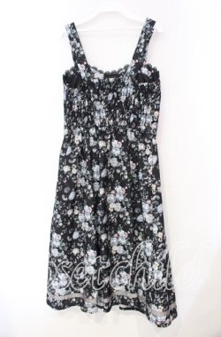 画像3: axes femme / ロマンティックローズ柄ジャンパースカート F クロ O-25-11-18-011-AX-OP-OW-OS