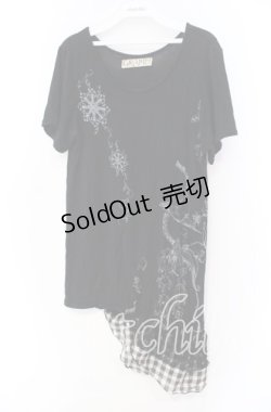 画像1: GRAMM / アシンメトリーTシャツ  ブラック O-25-11-18-104-HN-TO-IG-OS