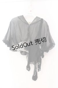 GRAMM / シースルーボレロ  ブラック×オフホワイト O-25-11-18-106-HN-TO-IG-OS