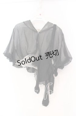 画像1: GRAMM / シースルーボレロ  ブラック×オフホワイト O-25-11-18-106-HN-TO-IG-OS