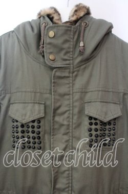 画像2: JURY BLACK / レオパードボアミリタリーコート 1 カーキ O-25-11-18-107-GL-CO-YM-OS