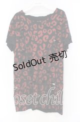 JURY BLACK / グリッターレオパードオパールダメージTシャツ 1 レッドｘブラック O-25-11-18-110-GL-TS-YM-OS