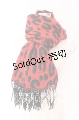 JURY BLACK / レオパードマフラー  レッドｘブラック O-25-11-18-113-GL-ZA-YM-OS