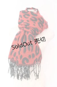 JURY BLACK / レオパードマフラー  レッドｘブラック O-25-11-18-113-GL-ZA-YM-OS