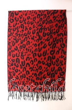 画像2: JURY BLACK / レオパードマフラー  レッドｘブラック O-25-11-18-113-GL-ZA-YM-OS