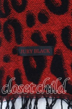 画像3: JURY BLACK / レオパードマフラー  レッドｘブラック O-25-11-18-113-GL-ZA-YM-OS