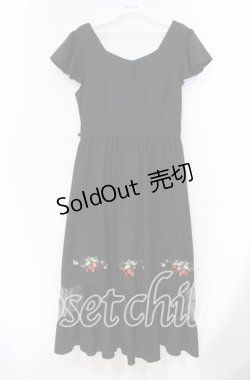 画像1: axes femme POETIQUE / ストロベリー刺繍ワンピース M クロ O-25-11-18-002-AX-OP-OW-OS