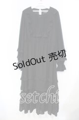 axes femme NOSTALGIE / レース切り替えロングワンピース F クロ O-25-11-18-014-AX-OP-OW-OS