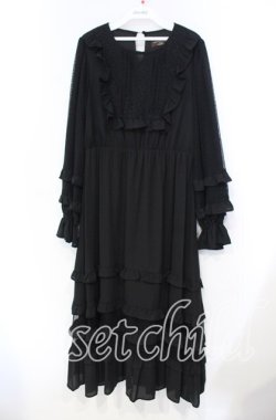 画像1: axes femme NOSTALGIE / レース切り替えロングワンピース F クロ O-25-11-18-014-AX-OP-OW-OS