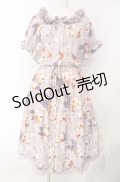 PINK HOUSE / リボンブーケプリントミディワンピース  ラベンダー O-25-11-18-017-LO-OP-OW-OS