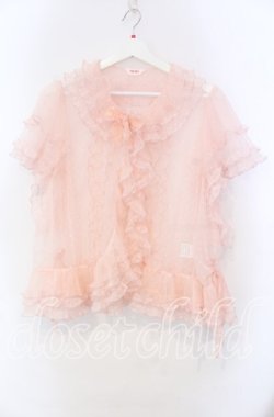画像1: PINK HOUSE / ドットチュールオーバーブラウス【お直しあり】  ピンク O-25-11-18-019-LO-BL-OW-OS