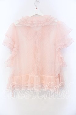 画像4: PINK HOUSE / ドットチュールオーバーブラウス【お直しあり】  ピンク O-25-11-18-019-LO-BL-OW-OS