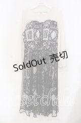 axes femme POETIQUE / パッチワーク柄×チュールワンピース M クロ O-25-11-18-003-AX-OP-OW-ZT262