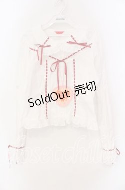 画像1: BABY,THE STARS SHINE BRIGHT / 小さな子猫の魔女さんブラウス  オフ白×えんじ O-25-11-18-023-BA-BL-OW-OS