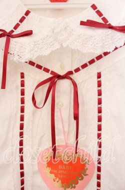 画像2: BABY,THE STARS SHINE BRIGHT / 小さな子猫の魔女さんブラウス  オフ白×えんじ O-25-11-18-023-BA-BL-OW-OS