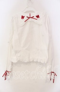 画像4: BABY,THE STARS SHINE BRIGHT / 小さな子猫の魔女さんブラウス  オフ白×えんじ O-25-11-18-023-BA-BL-OW-OS