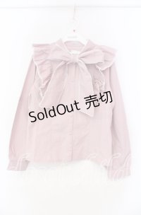 axes femme POETIQUE / 配色ピコレースボウタイブラウス M ピンク O-25-11-18-024-AX-BL-OW-OS