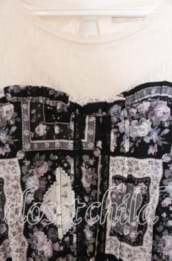 画像2: axes femme POETIQUE / パッチワーク柄×チュールワンピース M クロ O-25-11-18-003-AX-OP-OW-OS