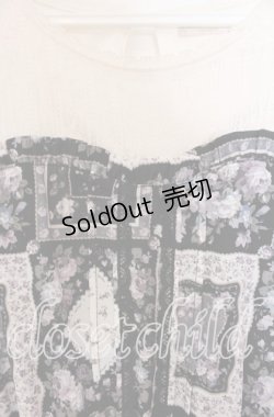 画像2: axes femme POETIQUE / パッチワーク柄×チュールワンピース M クロ O-25-11-18-003-AX-OP-OW-ZT262